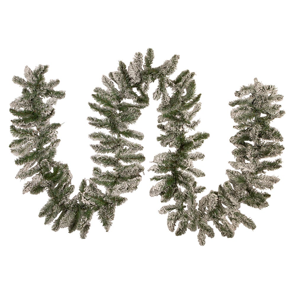 Kurt Adler 9-Foot Pre-Lit Warm White LED Snow Pine Garland